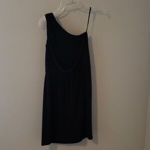 NWT Adrianna Papell black one shoulder dress women's 4 LBD